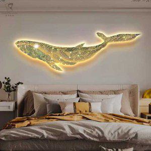 LED 고래 그림 액자 벽 인테리어 포스터 대형 장식