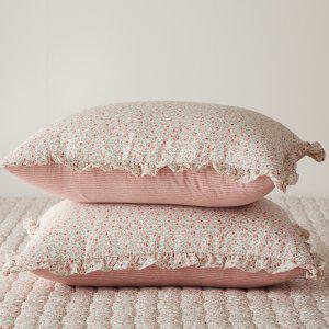 부드러운 마이크로모달 꽃무늬 베개커버50X70 핑크