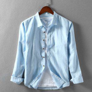 남성 와이셔츠 마남방 클래식핏 칠부 줄무늬 마셔츠