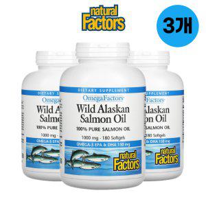 네츄럴팩터스 알래스카 연어 오일 오메가3 Wild Salmon Oil 180캡슐 3개