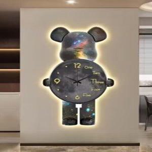 르마엔 베어 벽시계 벽걸이 디지털 전자디지털 거실 식탁 LED 인테리어 장식품 시계