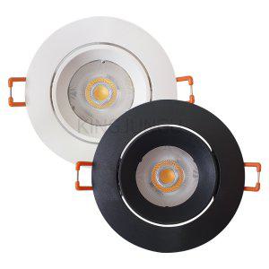 엘포스 LED 다운라이트 3인치 5W (COB 일체형) 등기구+램프+안정기 블랙/화이트,주광색 주백색 전구색