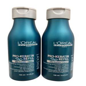로레알 프로 케라틴 리필 여행용 샴푸 3.4온스 2개 세트 L'Oreal Pro Keratin Refill Travel Shampoo 3.4 OZ Set of Two