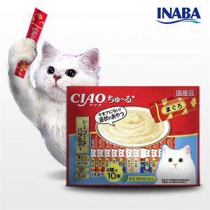 이나바 챠오츄르 버라이어티 대용량 씨푸드 14g x40p 고양이 간식 파우치 츄루