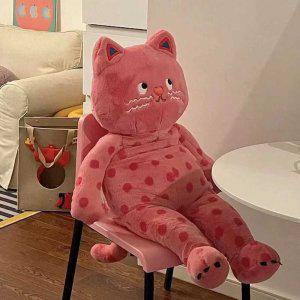 귀여운 핑크 고양이 인형 대형 수면 쿠션 여친 선물