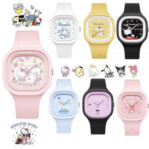 유아손목시계 어린이전자시계 귀여운 애니메이션 산리오 시계, 헬로 키티, 쿠로미, 마이 멜로디, 시나모롤,