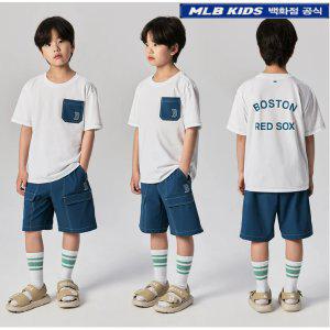 [현대백화점 미아점] MLB키즈 [7AS1CP343]43WHS 아웃도어 카고 티셔츠세트HM아동 여름 상하복