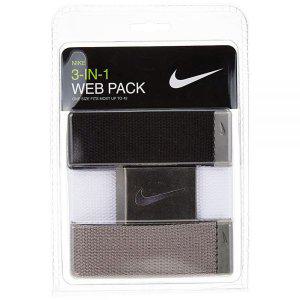 Nike 남성용 스탠다드 골프 웹 벨트 화이트/그레이/블랙 원 사이즈 3팩