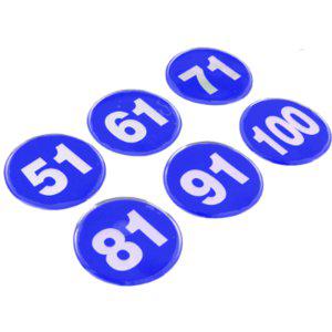 원형 번호판 목욕탕 사물함테이블 파랑숫자판 51부터100