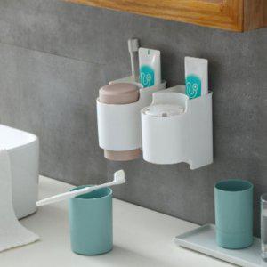 양치컵 세트 칫솔 치솔 거치대 욕실컵걸이 수납 물때방지 강력한 부착식