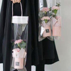 꽃 투명 포장지 비닐봉투 플라워팩 꽃다발 선물가방 소품보관 수납백 중