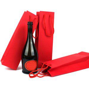 와인선물 종이백 포장용 샴페인 두꺼운크라프트 레드