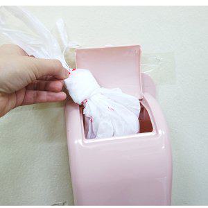 부착식 비닐봉투보관함 주방 정리함 수납 종량제봉지 케이스용품 싱크대 재활용 걸이 핑크
