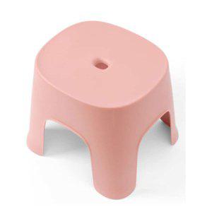 심플 욕실의자 핑크 목욕 화장실스툴 물빠짐구멍 라운드마감
