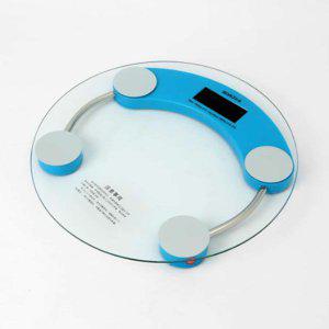 투명원형 디지털 체중계 블루 간편한 손쉬운 몸무게측정