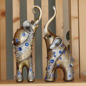 럭셔리코끼리2P세트 인테리어소품 도자기인형 장식품선물