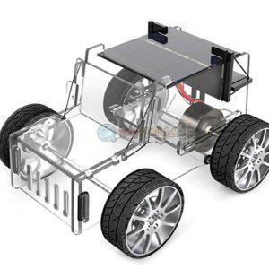 투명 아크릴 태양광 자동차 조립 키트 만들기 3V 전지판 할로겐램프 백열전구 실험
