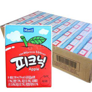 미니 사과맛 피크닉 쥬스 200ml 24개 과일우유 음료 애플 어린이 유아 초등 단체