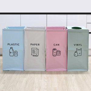 가정용 재활용 분리수거함 쓰레기통 방수 4단