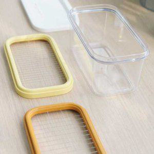 냉장고 스팸 소분보관통 투명 사각 커팅 슬라이스용기