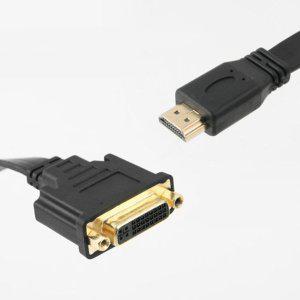 DVI TO HDMI 변환케이블 납작 모니터연결선 컨버터