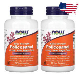 나우푸드 폴리코사놀 엑스트라 스트렝스 40mg 90캡슐 산사나무 열매 피토스테롤 2개세트