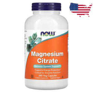 나우푸드 마그네슘 시트레이트 400 mg 240캡슐 구연산 유기염