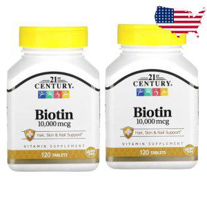 21센츄리 바이오틴 비오틴 10000 mg 120정 탄산 칼슘 Biotin 2개