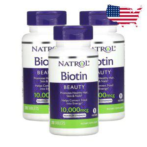 나트롤 바이오틴 10000 mcg 200정 비오틴 인산 칼슘 Biotin 3개