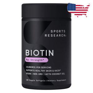 스포츠리서치 비오틴 10000 mcg 120정 바이오틴 USP 비타민B7 Biotin