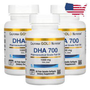 CGN 아이허브 DHA 700 오메가3 1000 mg 30정 지방산 피쉬오일 3병