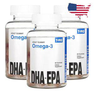 TRQ 오메가3 젤리 구미 딸기레몬오렌지맛 60개 DHA EPA 지방산 피쉬오일 3병
