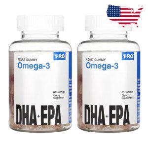 TRQ 오메가3 구미 젤리 딸기레몬오렌지맛 60개 DHA EPA 지방산 피쉬오일 2병