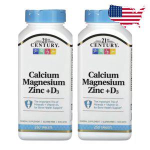 21센추리 칼슘 마그네슘 비타민D3 아연 250정 칼마디 탄산 산화 콜레칼시페롤 2병