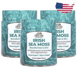 카운티팜스 아이리쉬 바다이끼 Sea Moss 구미 젤리 60정 블래더랙 우엉 스무디 3병