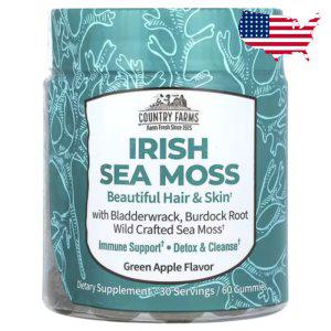 카운티팜스 아이리쉬 바다이끼 Sea Moss 구미 젤리60정 블래더랙 우엉 스무디