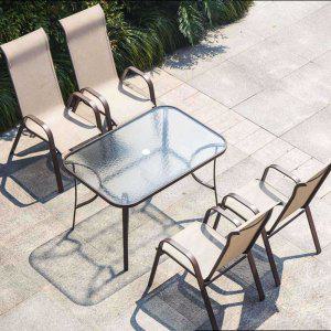 야외 접이식 테이블 의자 4인 세트 카페 테라스 정원