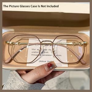 여성과 남성을 위한 폴리곤 금속 프레임 클리어 렌즈 안경 패션 컴퓨터 안경