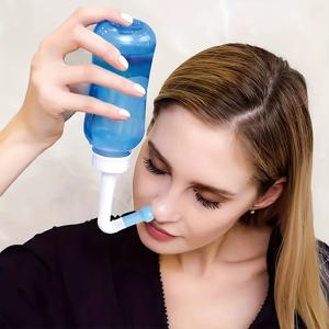 300ml 또는 500ml 크기의 비막 청소 병, 네티팟 비강 세척 병, 코 청소기 비막 관리 세트 BPA 프리 - 코 간지러움, 비염, 감기 치료를 위한 비막 세척기