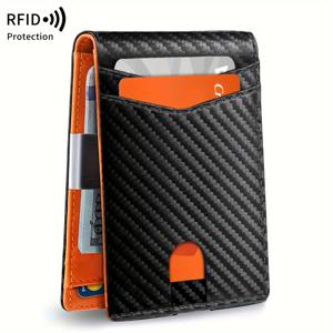 머니 클립이 있는 이중 RFID 슬림 지갑, 카드 슬롯이 있는 미니멀리즘 신용 카드 소지자