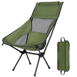 1pc 휴대용 접이식 캠핑 의자, 성인용 경량 접을 수있는 의자, 야외 하이킹 낚시 피크닉을위한 편안한 하이 백 의자