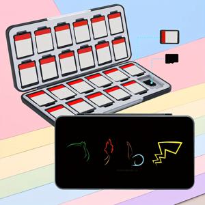 닌텐도 스위치 및 스위치 OLED/Switch-Lite 게임 카드 및 마이크로 SD 카드용 게임 카드 케이스, 24개의 게임 카드 슬롯 및 24개의 마이크로 SD 카드 슬롯이 있는 보관 케이스 운반