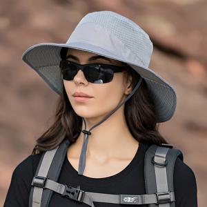 메쉬 통기성 버킷 모자, 여름 UV 보호 어부 모자로프, 낚시 타기 등산을위한 와이드 브림 야외 태양 모자