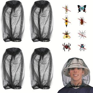 야외 활동용 가벼운 모기 머리망 모자 4개 세트 - 벌레와 모기로부터 튼튼한 보호