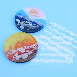 해파리와 바닷물을 형상화한 레진 스티커 5장 세트, 장식용 예술 소재 키트, 투명한 흰색으로 보석 제작, 공예, 스크랩북, 창의적인 패션 액세서리