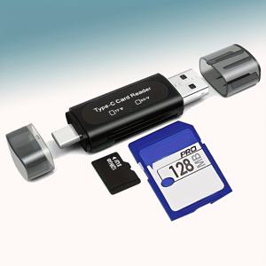 USB 마이크로 SD 카드 리더기, 4in1 Type C/USB A-SD/Micro SD/SDXC/SDHC 카드 어댑터, 듀얼 카드 슬롯 메모리 카드 리더기, PC, MacBook, Galaxy, 태블릿, 등 호환 가능