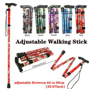 텔레스코픽 워킹 지팡이, 접이식 트레킹 스틱, 미끄럼 방지 고무 팁이 있는 조정 가능한 알루미늄 합금 하이킹 폴, 경량 접이식 지팡이 목발