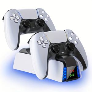 플레이스테이션 5 컨트롤러를 위한 충전 스테이션, PS5 듀얼 센스 컨트롤러를 위한 충전 도크 스탠드 - 듀얼 충전이 가능한 충전 독, 플레이스테이션 5 컨트롤러를 위한 리모트 충전 도크