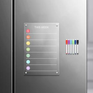 투명 자석 냉장고 스티커 1개, 투명 자석 냉장고 메시지 보드 6개의 마커, 드라이 와이프 계획 메시지 보드, 주간 계획 메시지 보드, 냉장고 액세서리