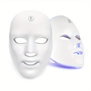 7색 LED 페이스 마스크, 전기 미용 얼굴 마스크 기구, 얼굴 피부 관리 기기
